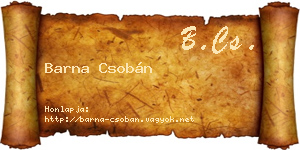 Barna Csobán névjegykártya